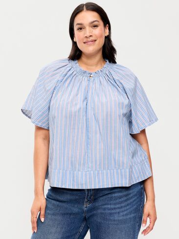 Old Navy Loose Short-Sleeve Striped Top - Blue Stripe in Kuwait