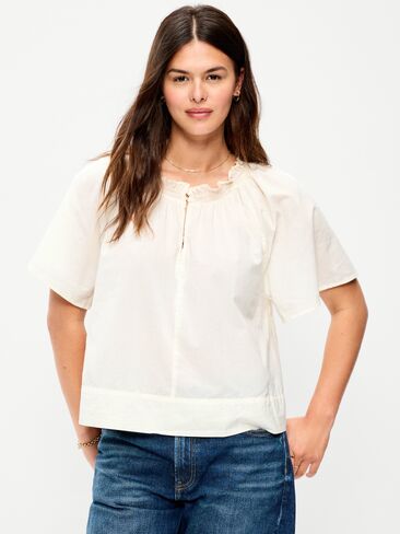Old Navy Loose Short-Sleeve Top - Creme De La Creme in Kuwait
