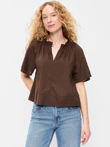 Old Navy Loose Short-Sleeve Top - Brown in Kuwait