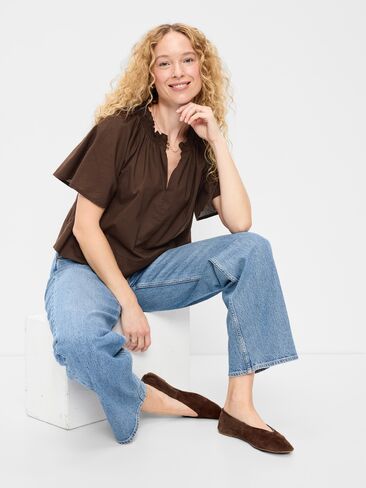 Old Navy Loose Short-Sleeve Top - Brown in Kuwait