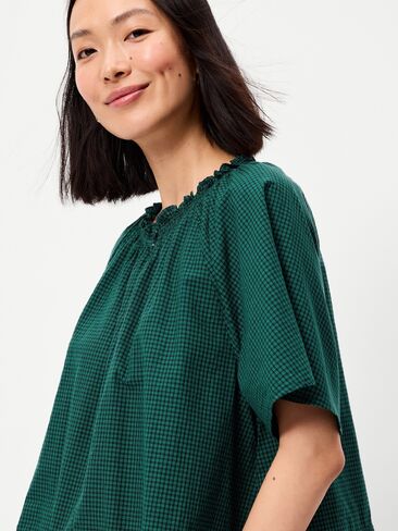 Old Navy Loose Short-Sleeve Top - Green Plaid in Kuwait
