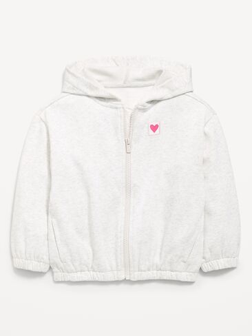 Old Navy Full-Zip Hoodie for Toddler Girls - Light Heather Gray in Kuwait