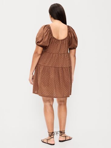 Old Navy Puff-Sleeve Swing Mini Dress - Coco de mer in Kuwait