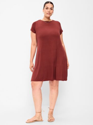 Old Navy Short-Sleeve Mini Swing Dress - Emberglow in Kuwait