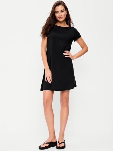 Old Navy Short-Sleeve Mini Swing Dress - Black Jack in Kuwait