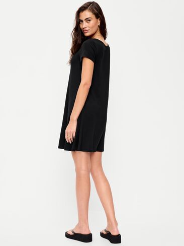 Old Navy Short-Sleeve Mini Swing Dress - Black Jack in Kuwait