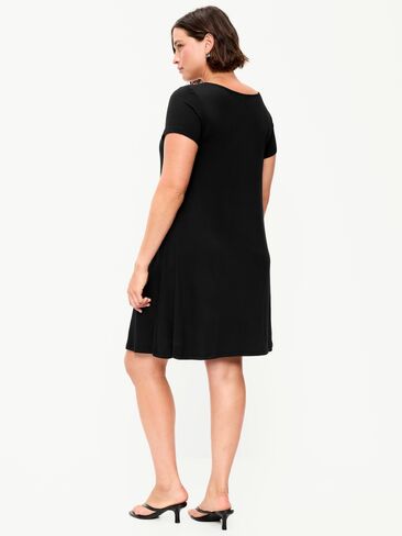 Old Navy Short-Sleeve Mini Swing Dress - Black Jack in Kuwait