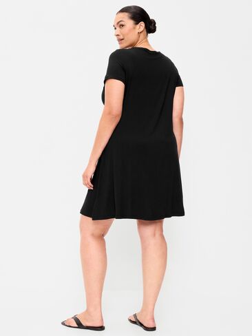 Old Navy Short-Sleeve Mini Swing Dress - Black Jack in Kuwait