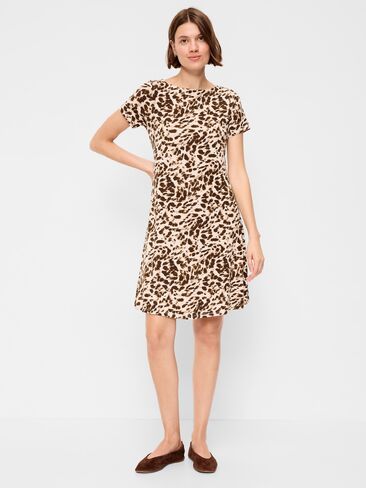 Old Navy Short-Sleeve Mini Swing Dress - Leopard in Kuwait