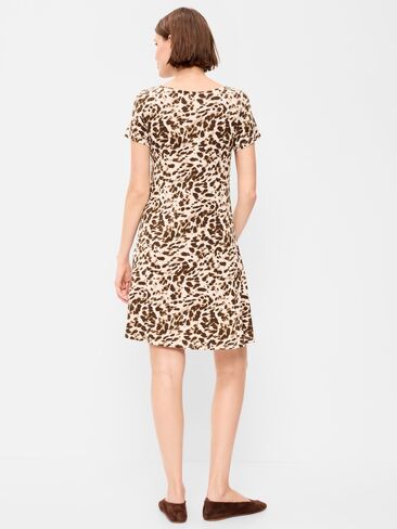 Old Navy Short-Sleeve Mini Swing Dress - Leopard in Kuwait