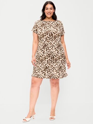 Old Navy Short-Sleeve Mini Swing Dress - Leopard in Kuwait
