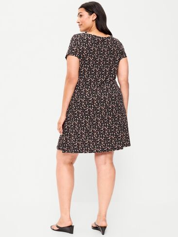 Old Navy Short-Sleeve Mini Swing Dress - Black Ditsy Floral in Kuwait