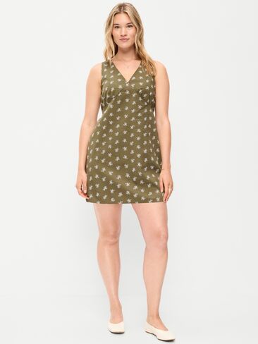 Old Navy Sleeveless A-Line Mini Dress - Green Floral in Kuwait