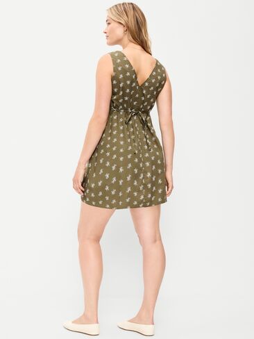 Old Navy Sleeveless A-Line Mini Dress - Green Floral in Kuwait