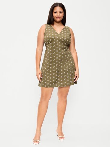 Old Navy Sleeveless A-Line Mini Dress - Green Floral in Kuwait