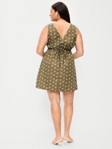 Old Navy Sleeveless A-Line Mini Dress - Green Floral in Kuwait