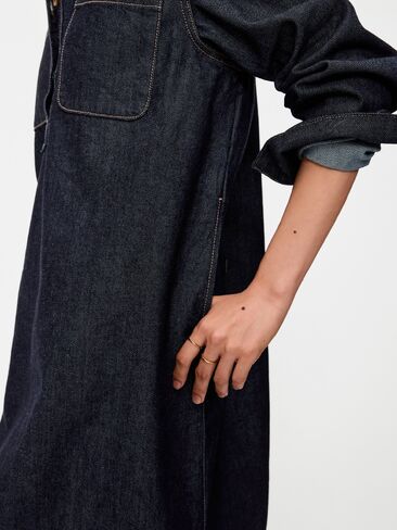Old Navy Long-Sleeve Denim Mini Shirt Dress - Dark Wash in Kuwait