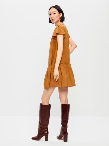 Old Navy Flutter-Sleeve Mini Swing Dress - Redwood Burl in Kuwait