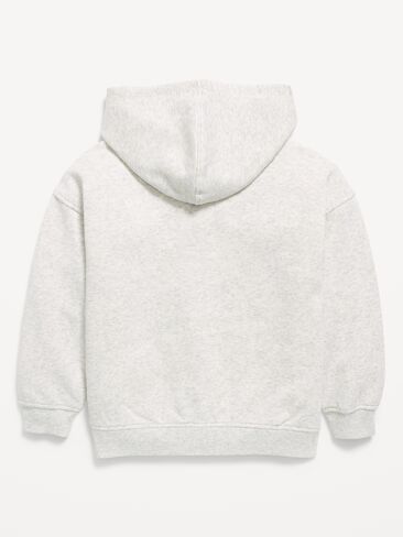 Old Navy Oversized Fleece Full-Zip Hoodie for Girls - Light Gray Heather in Kuwait