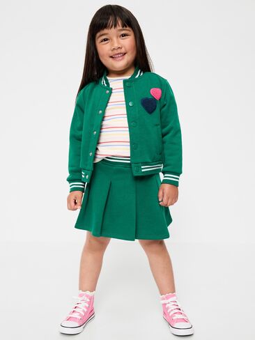 Old Navy Fleece Bomber Jacket and Pleated Skirt Set for Toddler Girls - Rainforest Jewel in Kuwait