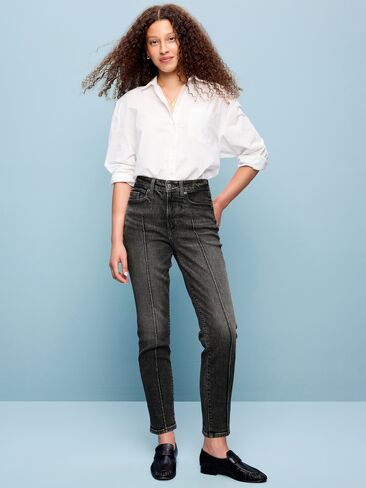 Old Navy High-Waisted OG Straight Ankle Jeans - Washed Black in Kuwait