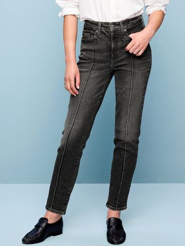 Old Navy High-Waisted OG Straight Ankle Jeans - Washed Black in Kuwait