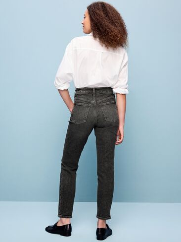 Old Navy High-Waisted OG Straight Ankle Jeans - Washed Black in Kuwait
