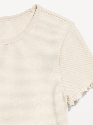 Old Navy Fitted Waffle-Knit Cropped T-Shirt - Wish Bone in Kuwait