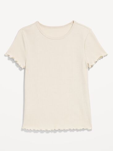 Old Navy Fitted Waffle-Knit Cropped T-Shirt - Wish Bone in Kuwait