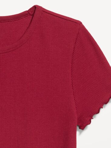 Old Navy Fitted Waffle-Knit Cropped T-Shirt - Red Velvet in Kuwait