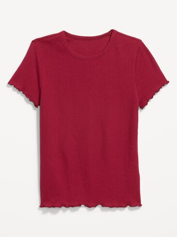 Old Navy Fitted Waffle-Knit Cropped T-Shirt - Red Velvet in Kuwait