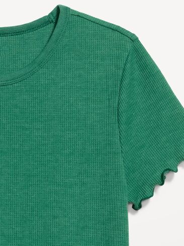 Old Navy Fitted Waffle-Knit Cropped T-Shirt - Java Fern in Kuwait