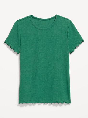 Old Navy Fitted Waffle-Knit Cropped T-Shirt - Java Fern in Kuwait