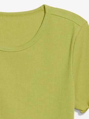 Old Navy Fitted Waffle-Knit Cropped T-Shirt - Wasabi in Kuwait