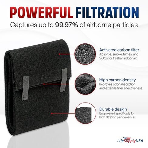 10"x48" Cut-to-Fit Activated Carbon Filter Air Cleaner Sheet Wrap Compatible with Honeywell Air Cleaners, Furnace, HVAC Systems by LifeSupplyUSA in Saudi Arabia