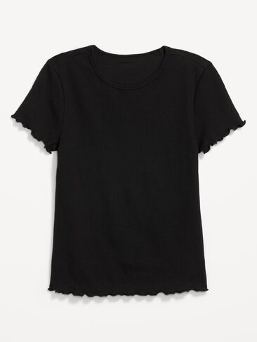 Old Navy Fitted Waffle-Knit Cropped T-Shirt - Black Jack in Kuwait