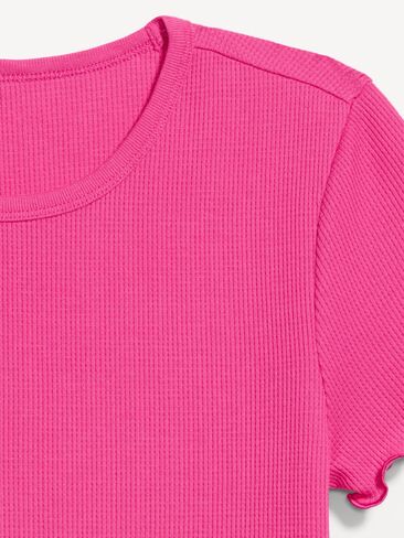 Old Navy Fitted Waffle-Knit Cropped T-Shirt - For Our Fuchsia in Kuwait