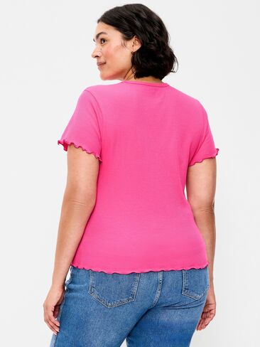 Old Navy Fitted Waffle-Knit Cropped T-Shirt - For Our Fuchsia in Kuwait