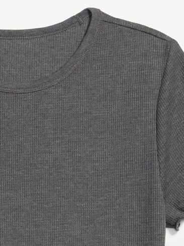Old Navy Fitted Waffle-Knit Cropped T-Shirt - Panther in Kuwait