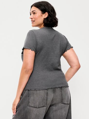 Old Navy Fitted Waffle-Knit Cropped T-Shirt - Panther in Kuwait