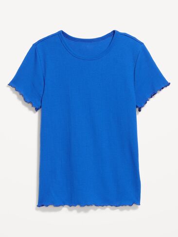 Old Navy Fitted Waffle-Knit Cropped T-Shirt - Blue Moon in Saudi Arabia