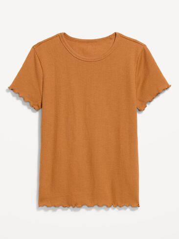 Old Navy Fitted Waffle-Knit Cropped T-Shirt - Soft Bronze in Kuwait