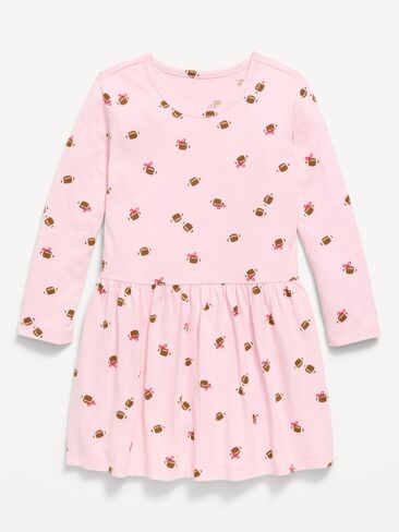 Old Navy Printed Long-Sleeve Dress for Toddler Girls - Football in Kuwait