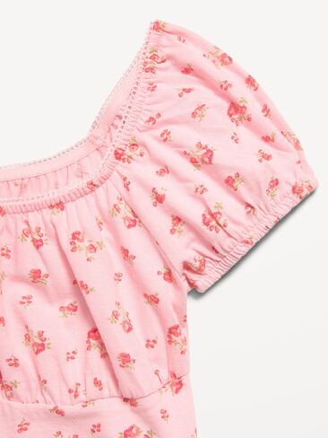 Old Navy Printed Fit and Flare Dress for Girls - Pink Floral in Kuwait