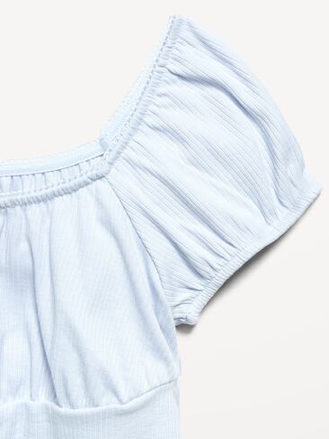 Old Navy Fit and Flare Ribbed Dress for Girls - Contrail in Kuwait