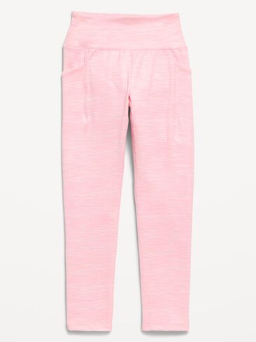 Old Navy High-Waisted StudioSmooth 7/8 Leggings for Girls - Pink in Kuwait