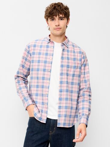 Old Navy Classic Fit Everyday Oxford Shirt - Pink Plaid in Kuwait