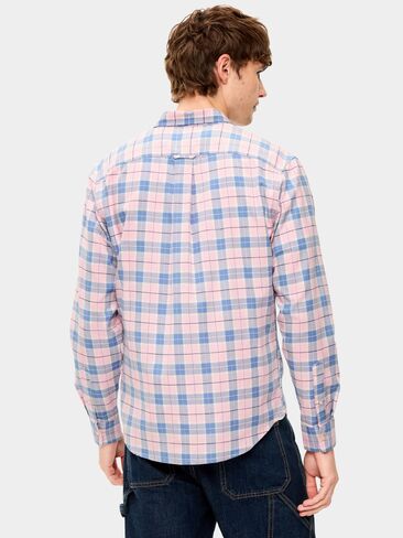 Old Navy Classic Fit Everyday Oxford Shirt - Pink Plaid in Kuwait