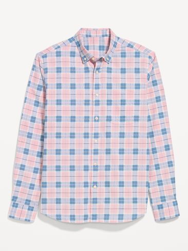 Old Navy Classic Fit Everyday Oxford Shirt - Pink Plaid in Kuwait