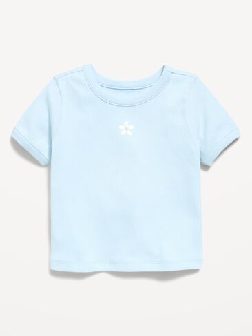 Old Navy Short-Sleeve Ringer Graphic T-Shirt for Toddler Girls - Blue Tranquility in Kuwait